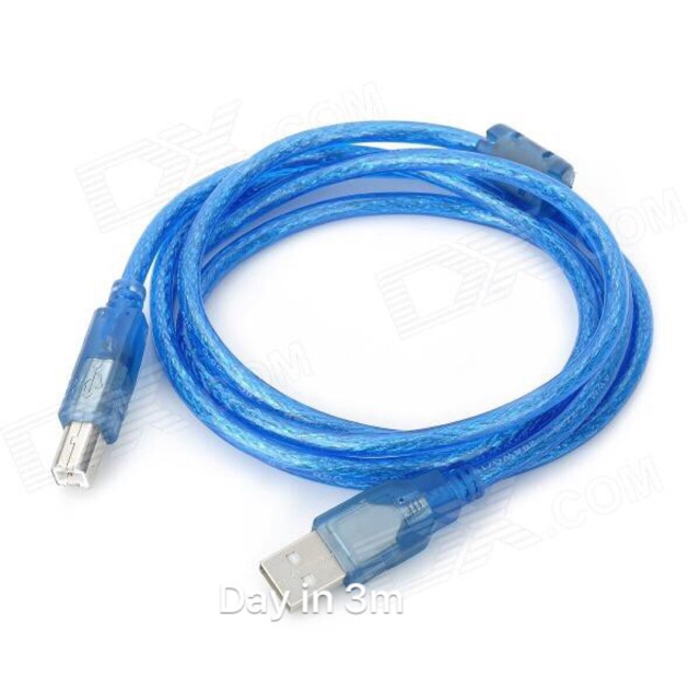 Dây Máy In USB 3m Chống Nhiễu Xanh kết nối máy in với máy tính