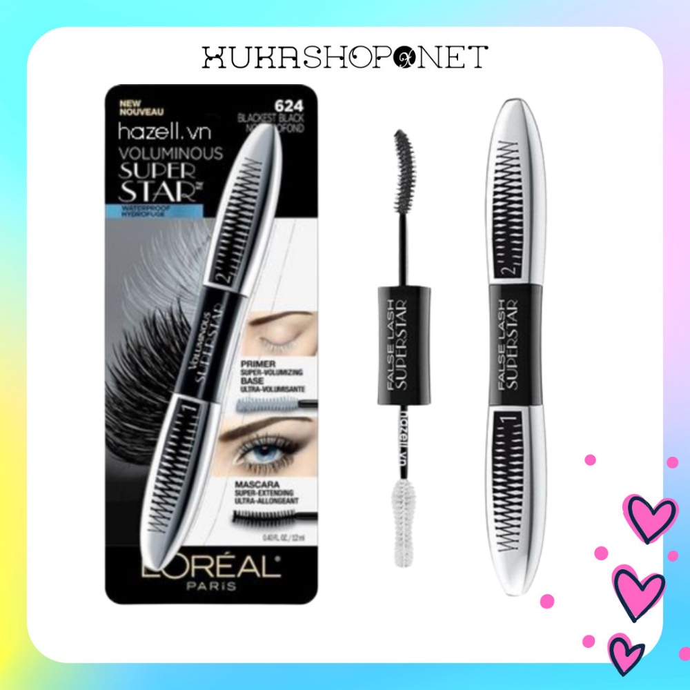 Chuốt Mi Mascara Dài Mi & Cong Mi Mascara L'Oreal Voluminous Superstar Trang Điểm Lâu Trôi Không Lem 9ml