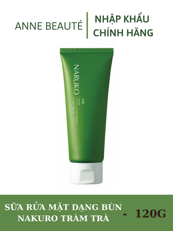 Sữa rửa mặt dạng bùn Naruko trà tràm Tea Tree Purifying Clay Mask and Cleanser in 1 120g