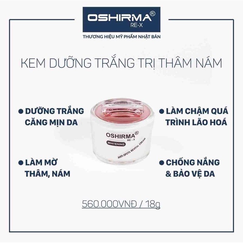 Kem Oshirma ReX Mờ Thâm Nám Tàn Nhang