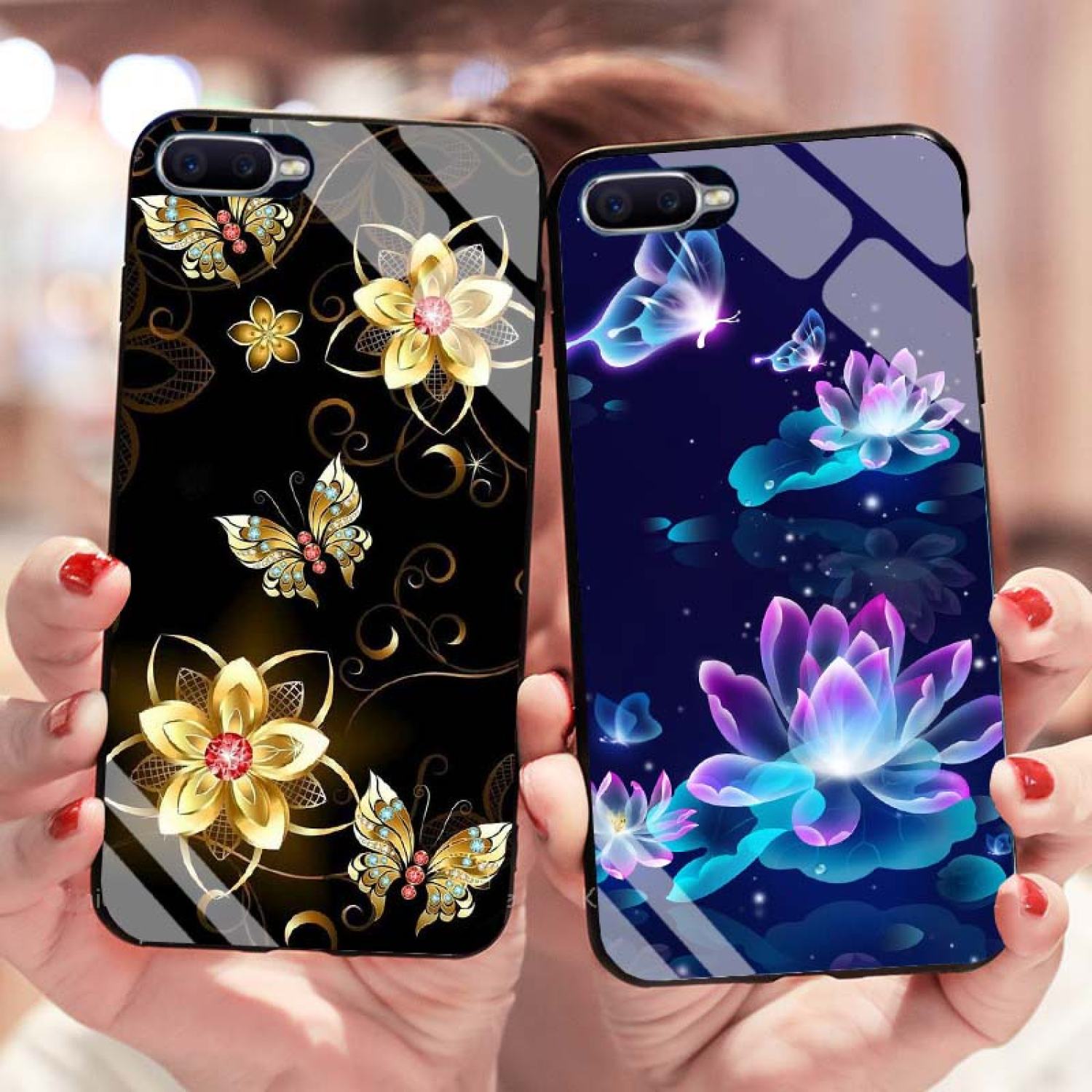 Ốp Oppo A3S, A5 Lưng Kính Cường Lực Mới ƞhất