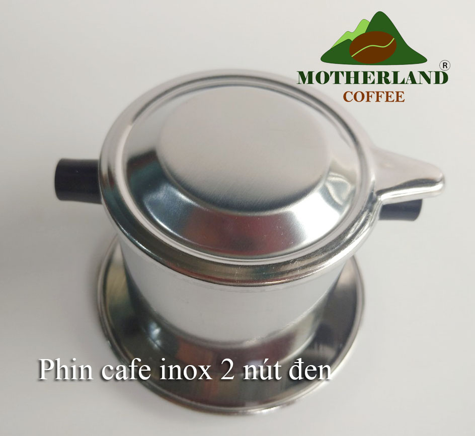 Stainless Steel Coffee Filter with 2 Black Buttons