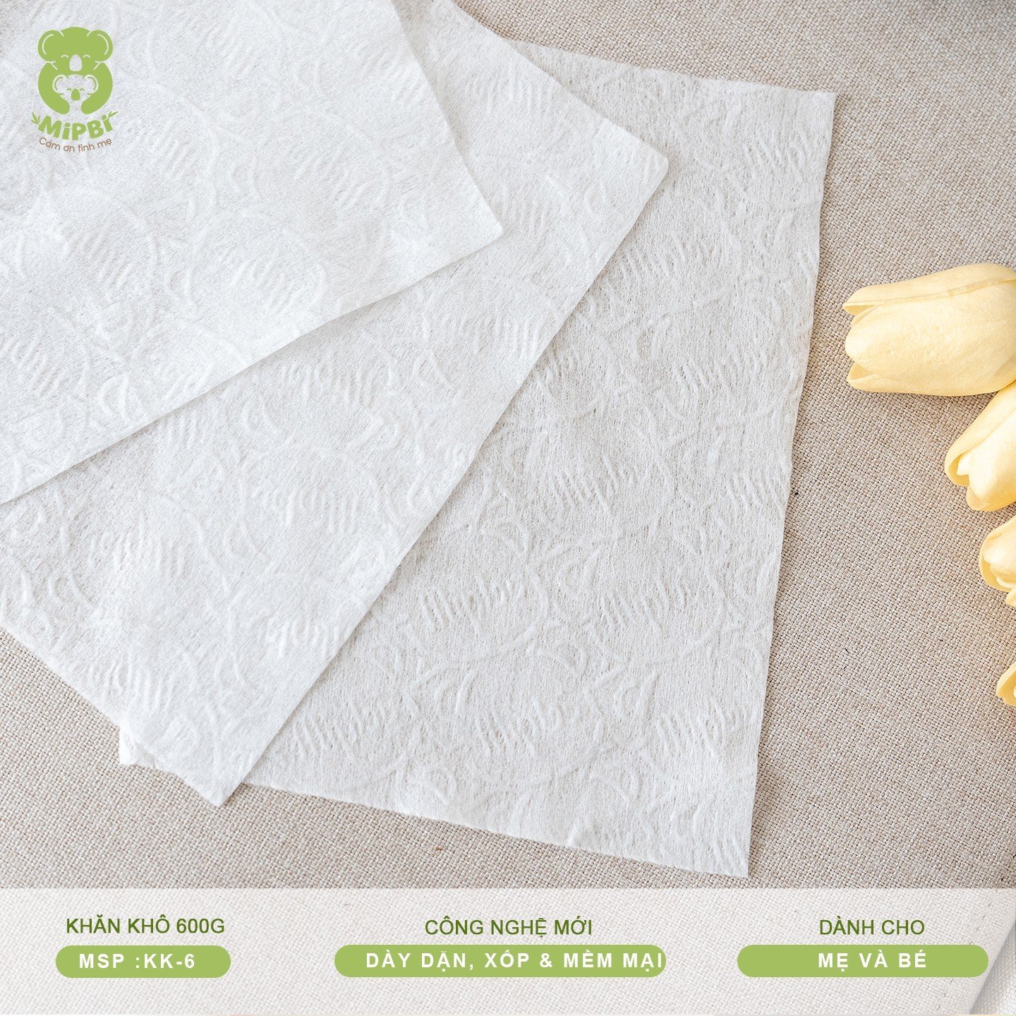 [HOT DEAL] Khăn khô đa năng 600gram Mipbi
