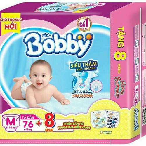 [TẶNG 8 MIẾNG TRONG GÓI TÃ] TÃ DÁN BOBBY SIÊU THẤM XL62+8