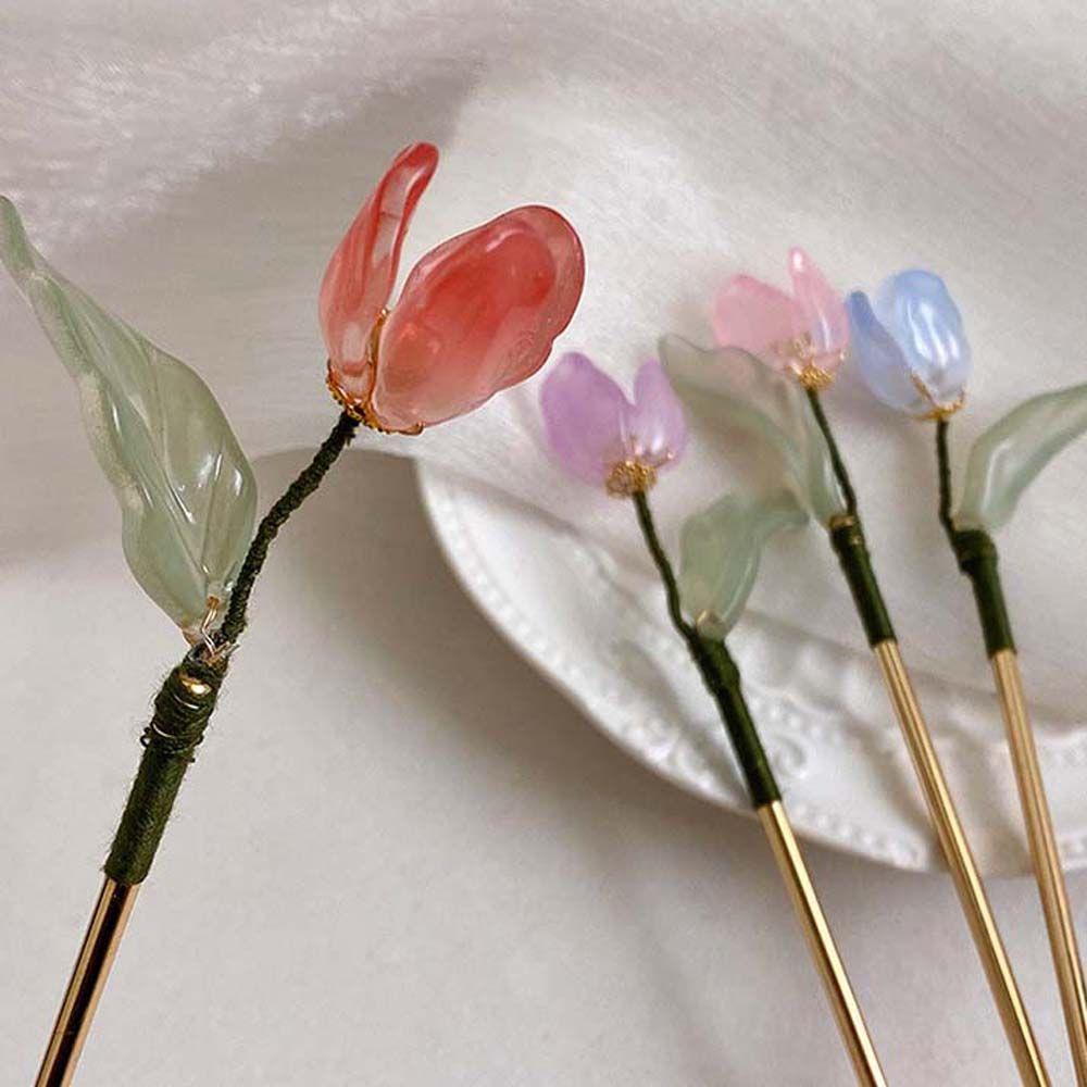 Trâm Búi Cài Tóc Hoa Tulip