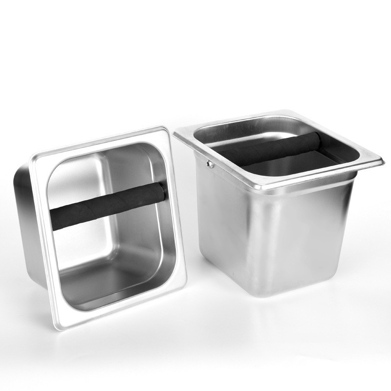 Hộp đập bã cà phê inox cao 15cm