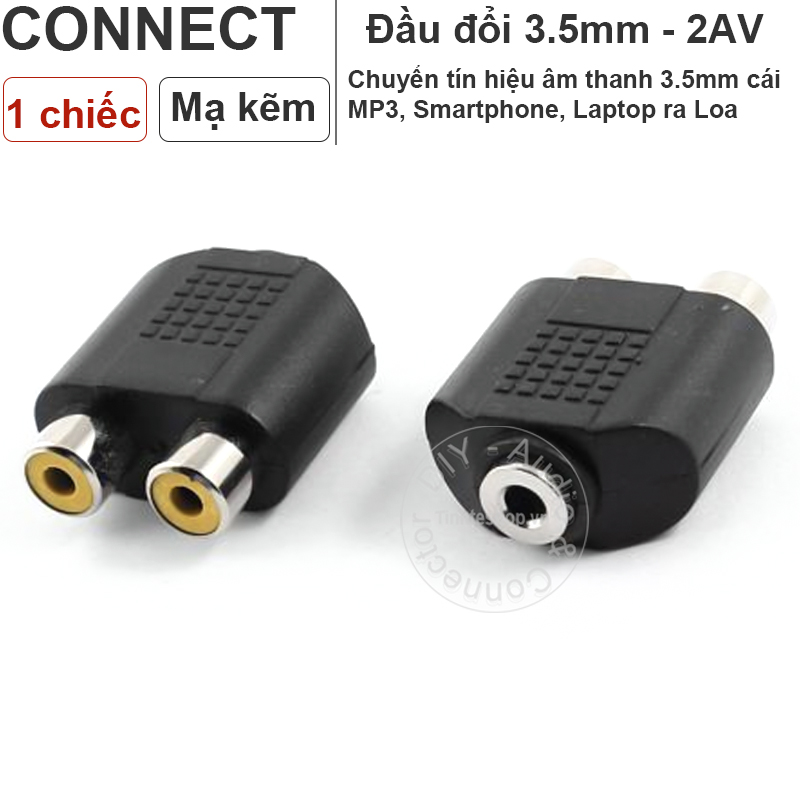 Audio 3.5mm female to 2 RCA/AV connector (1PCS)