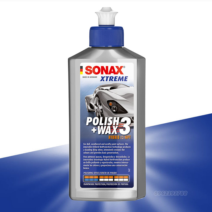Sonax Wax 3 Polish Xtreme đánh bóng xóa xước làm sáng mới sơn xe 202100 250ml