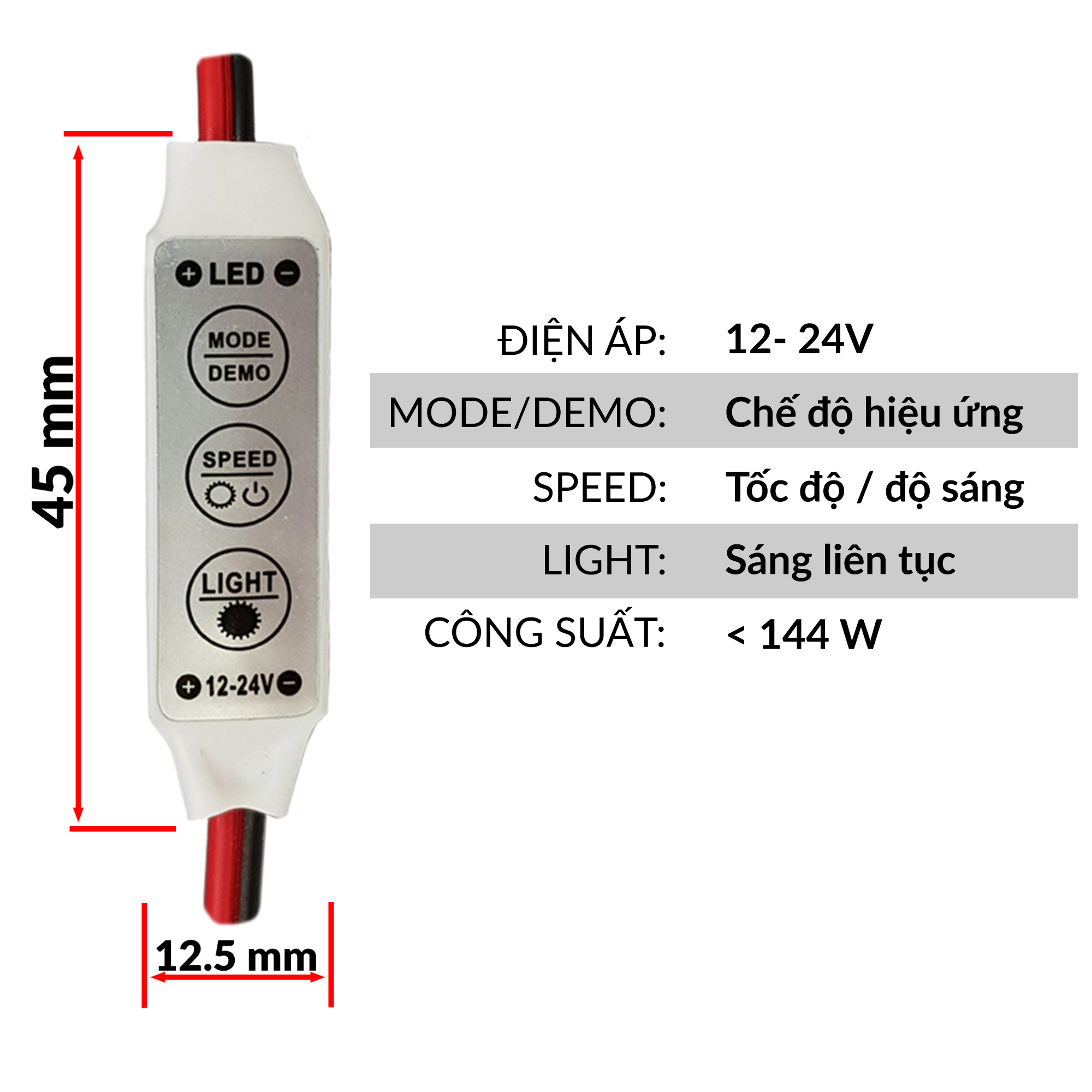 Mạch điều khiển led đơn sắc 12~24VDC