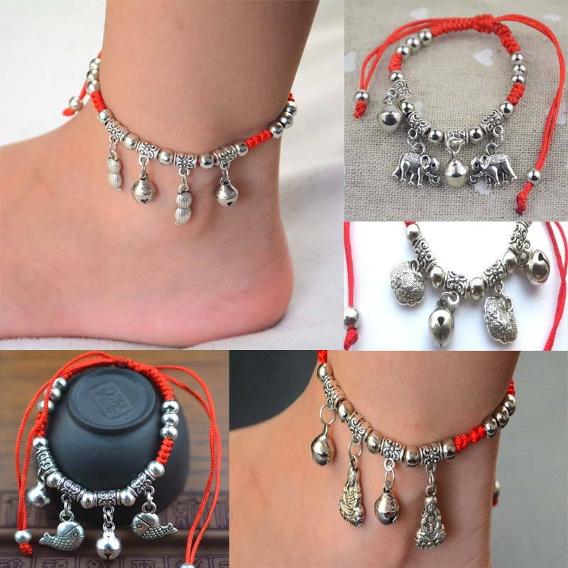 {50 mẫu} Lắc chân vòng chỉ đỏ vintage may mắn