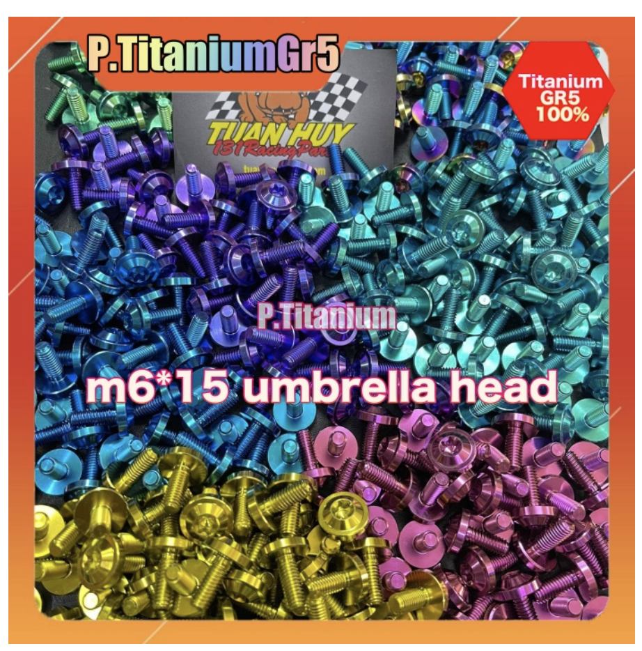 ( 10 pcs ) Ốc titan 6li15 6li20 6li10 dù to , m6x15 m6x20 m6x10 Umbrella Head