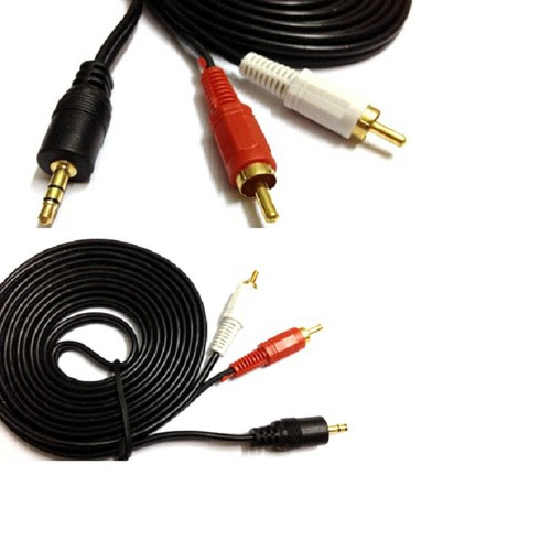 Cáp AV 3.5 Ra 2 Đầu Bông Sen 1.5m/ 3m - Đen [Loại thường]