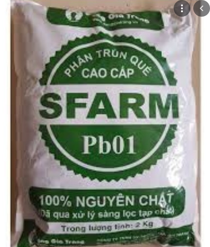 Phân trùn quế nguyên chất sfarm pb01 2kg