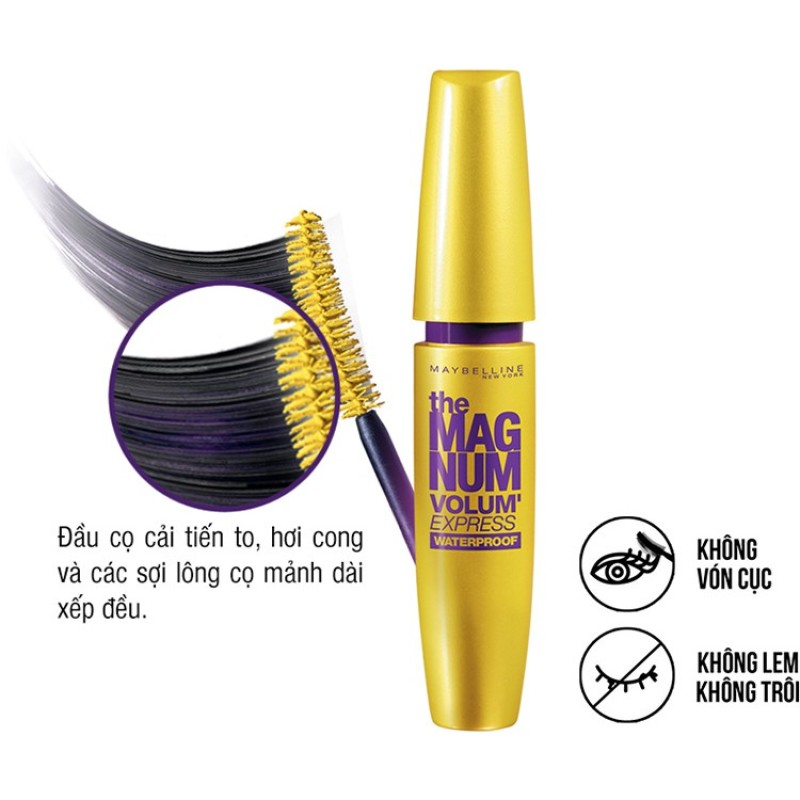 Mascara Maybelline Magnum 9.2ml, Làm Dày Mi Gấp 10 Lần & Ngăn Rụng Mi, Date Mới