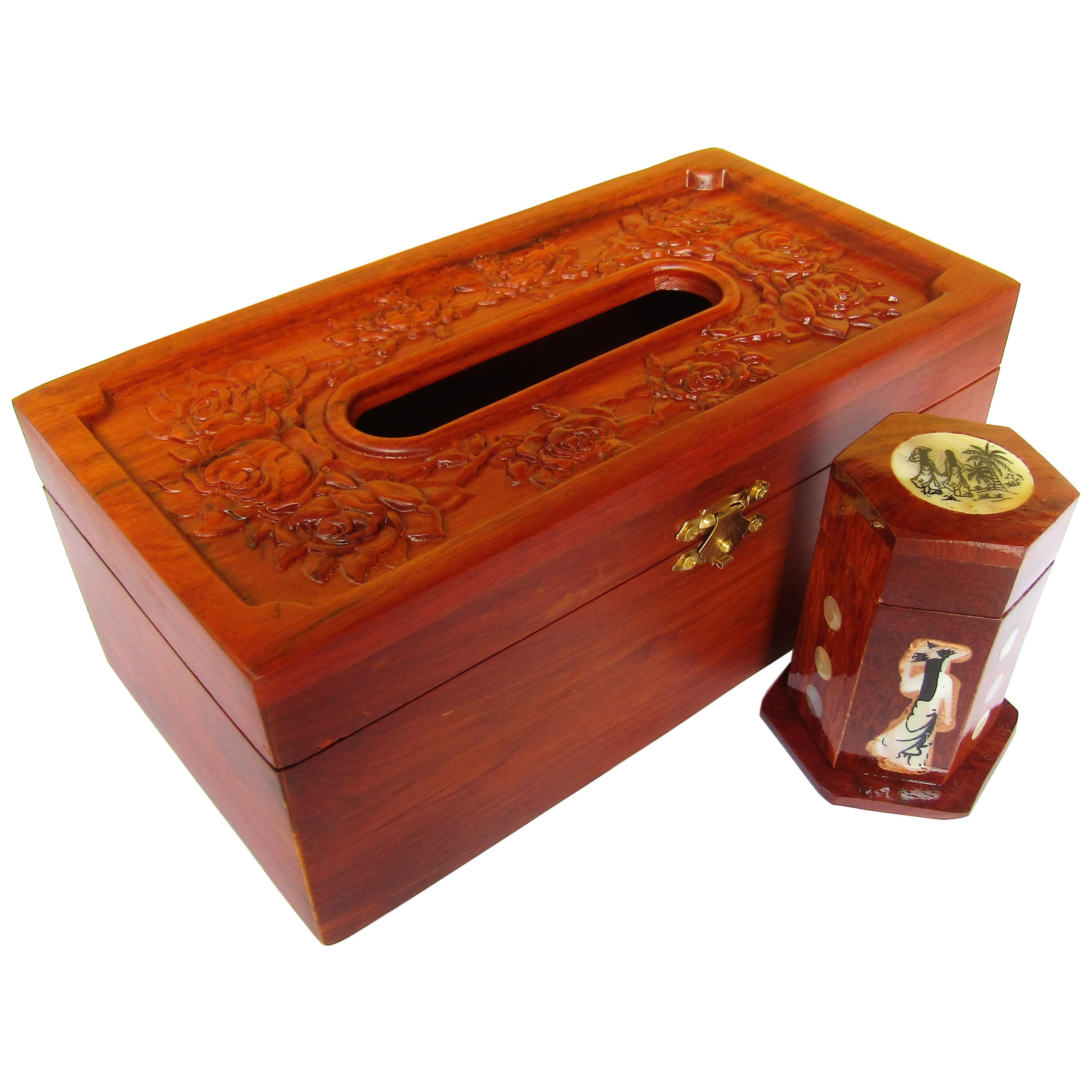 combo Hộp Giấy Ăn Bằng Gỗ Hộp Đựng Giấy Ăn Gỗ Hương Tặng Kèm Lọ Tăm sang trọng