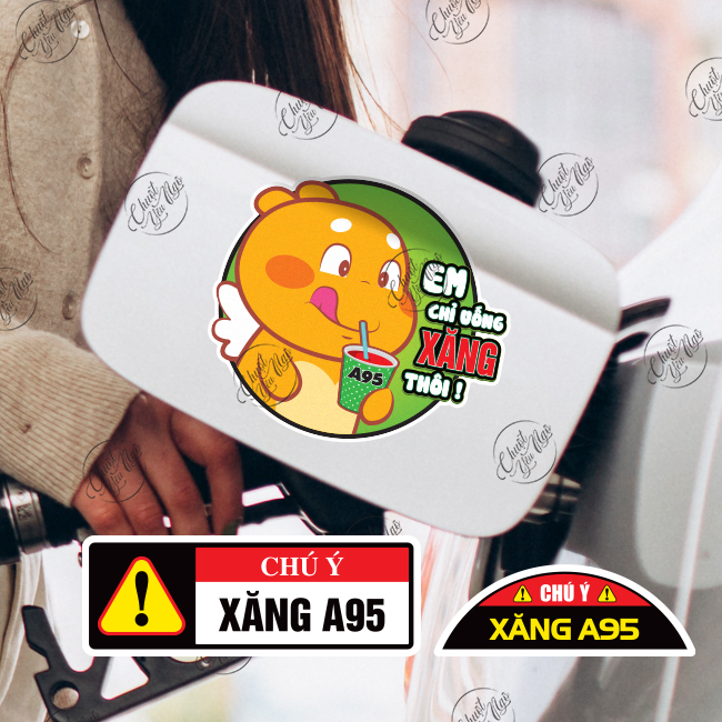 Bộ miếng dán trang trí nắp bình xăng tránh nhầm lẫn trang trí nắp bình xăng xe ô tô