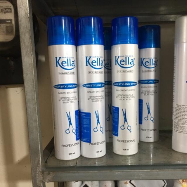 Keo xịt tóc cứng  Kella 420ml  nắp xanh