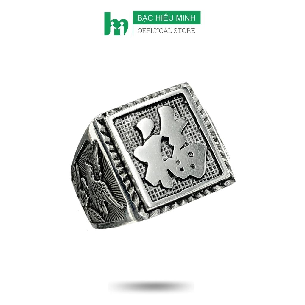 nhẫn nam BẠC HIỂU MINH bạc ta na526 chữ phúc