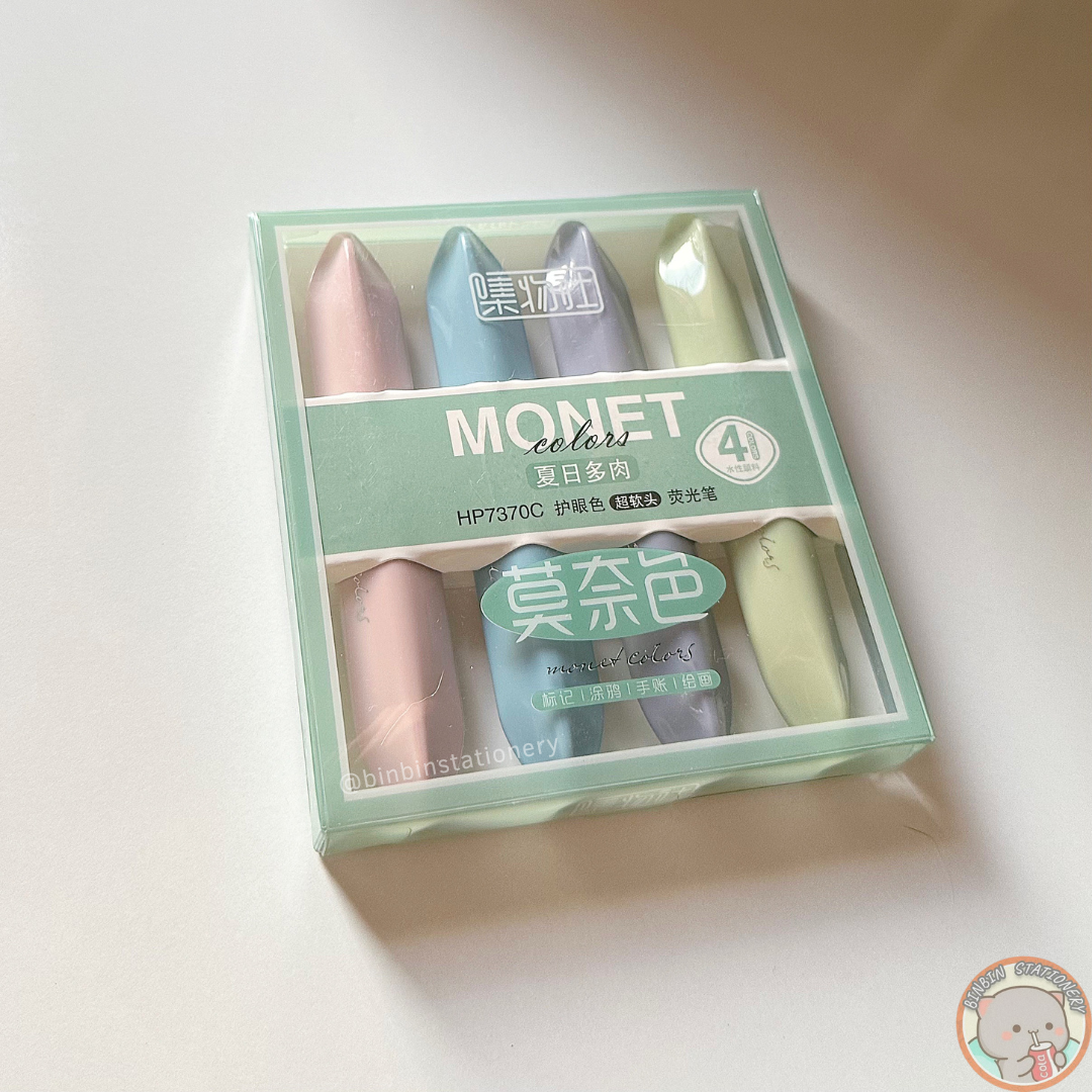 Set 4 highlight pens Monet color summer style tropical-HP7370