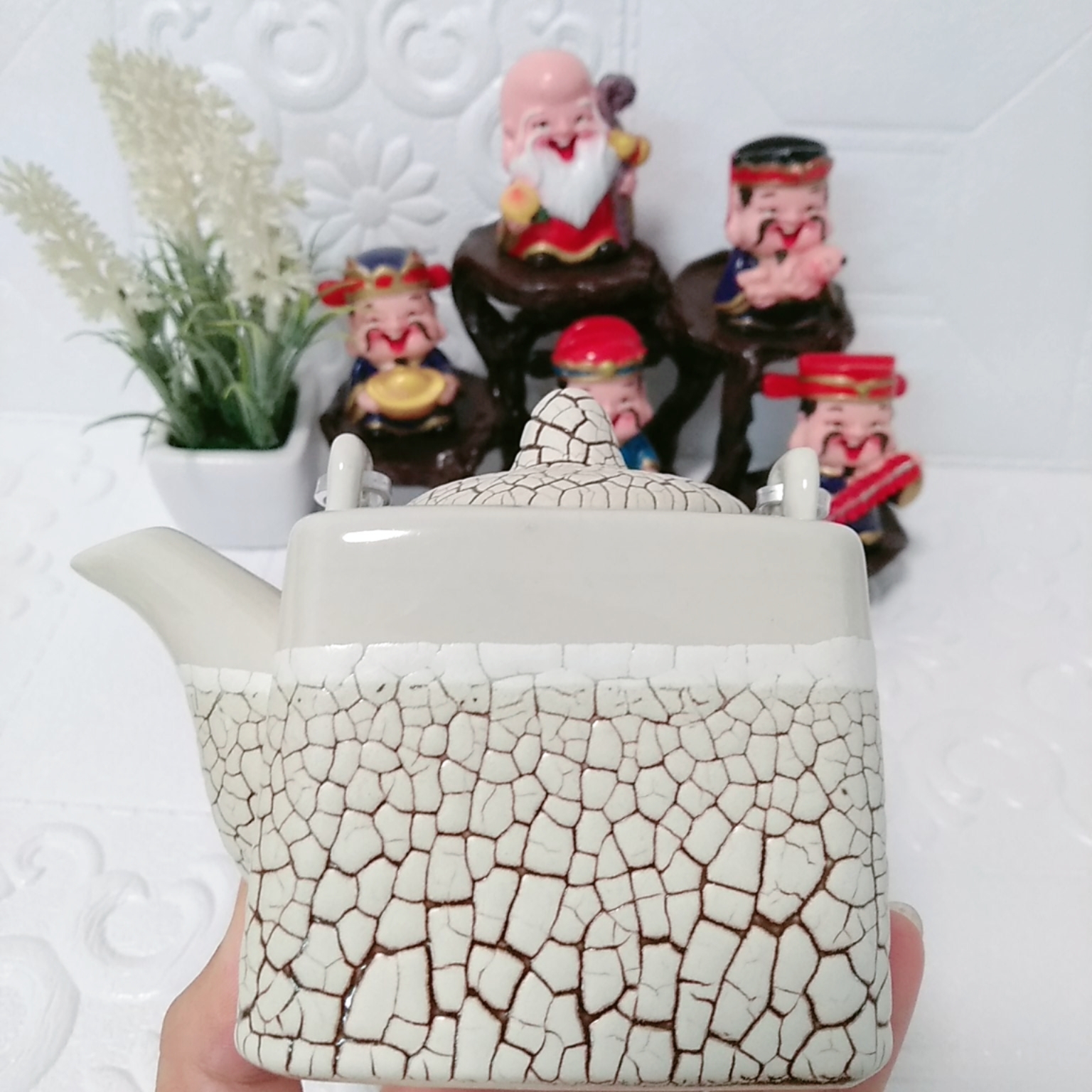 BỘ ẤM CHÉN TRÀ BÁT TRÀNG MEN RẠN RV1