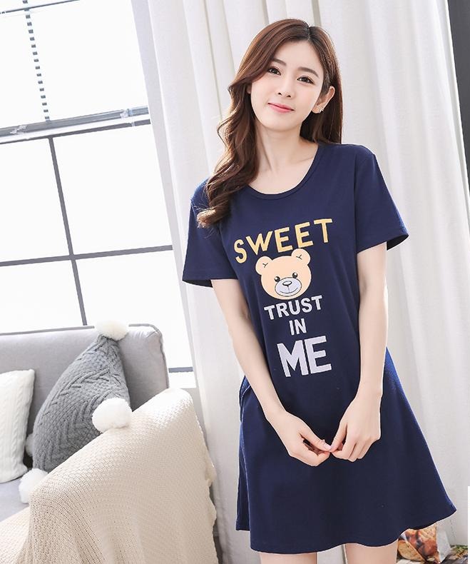 [HCM]VÁY THỜI TRANG (ĐI CHƠI + ĐỒ NGỦ + MẶC NHÀ) NỮ SWEET XANH ĐEN B16