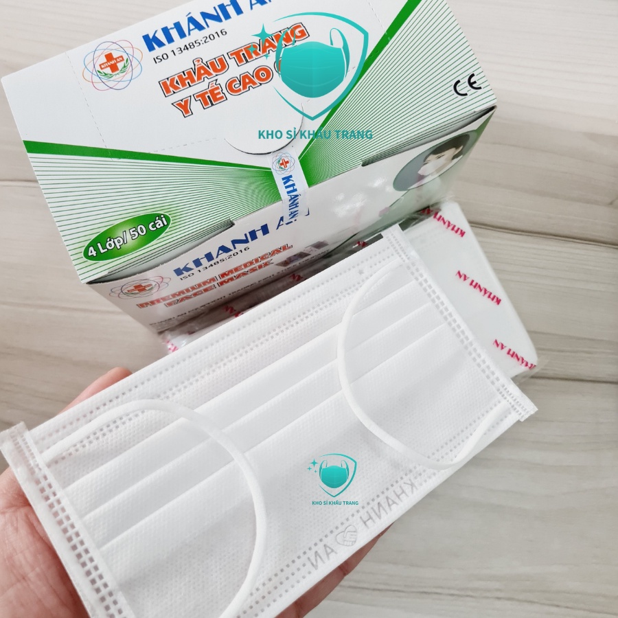 Hộp 50 cái khẩu trang y tế Khánh An 4 lớp kháng khuẩn