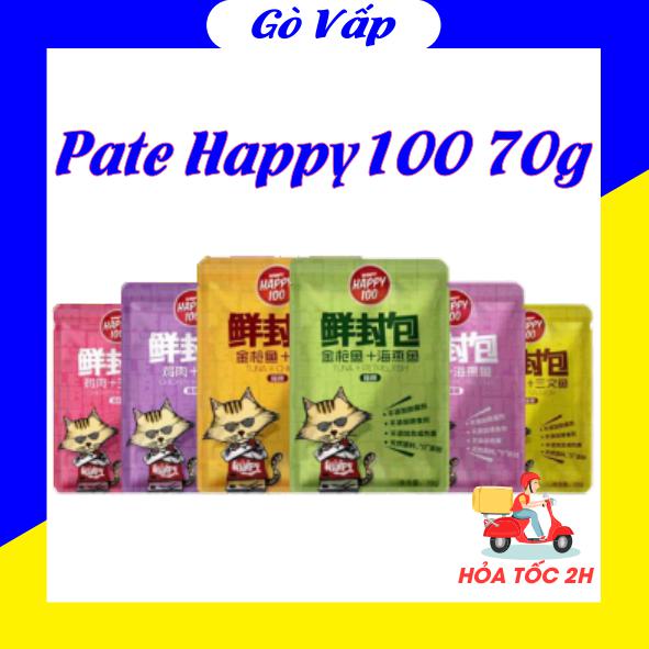 [Hoàn Tiền 10%] Pate Wanpy Happy100 Gói 70g - thức ăn ướt cho mèo