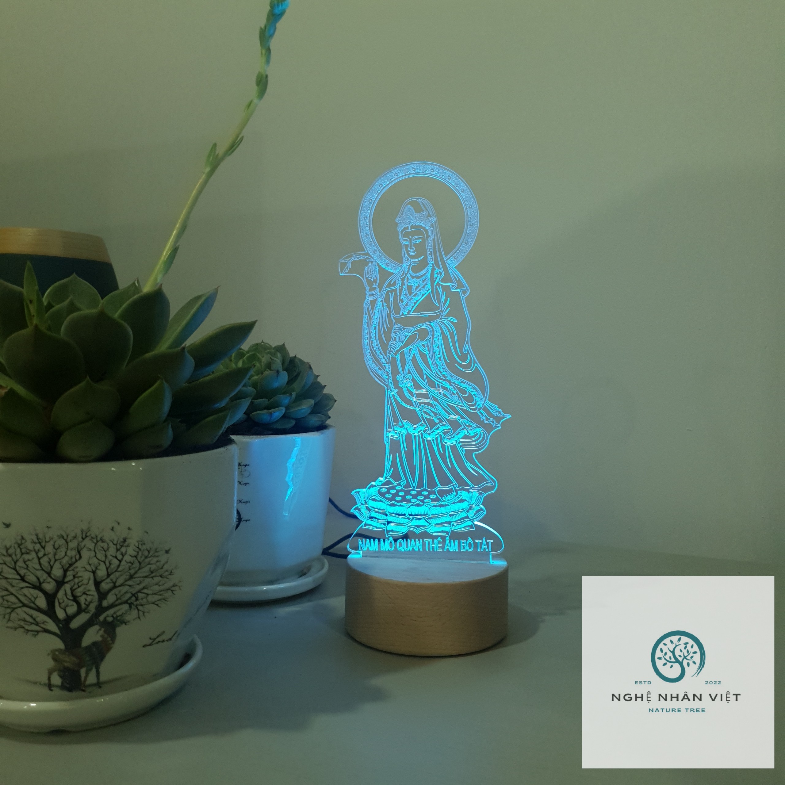 Đèn 3D Decor Quan Âm Bồ Tát Đứng