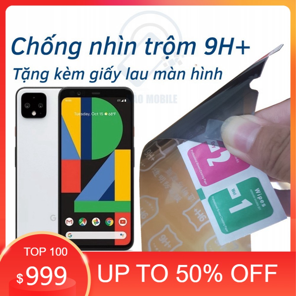 Dán chống nhìn trộm Google Pixel 4, 4XL - Dán cường lực dẻo nano 9H+