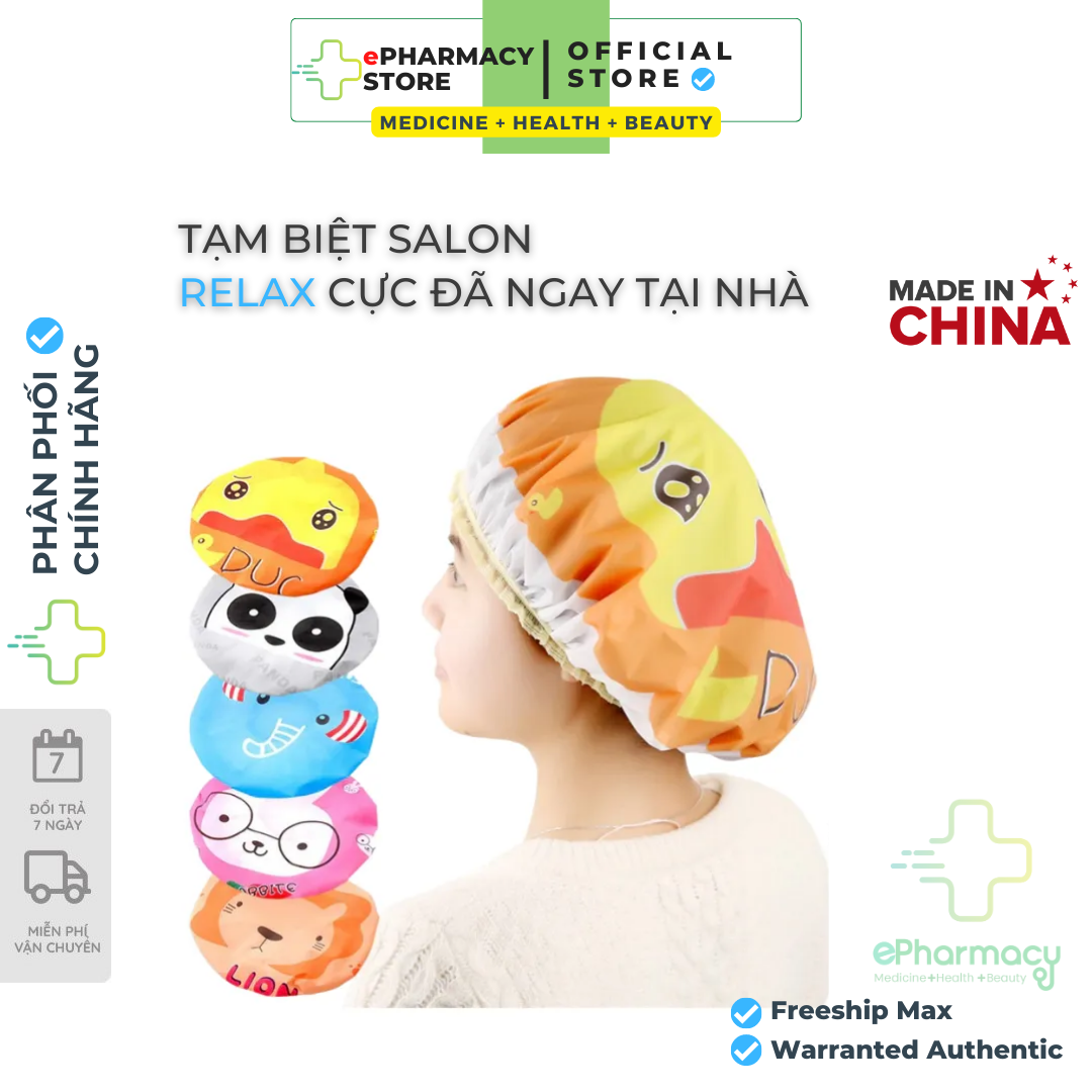 Mũ trùm đầu khi tắm – Mũ trùm tóc khi tắm ủ dưỡng nilon cute ePharmacy
