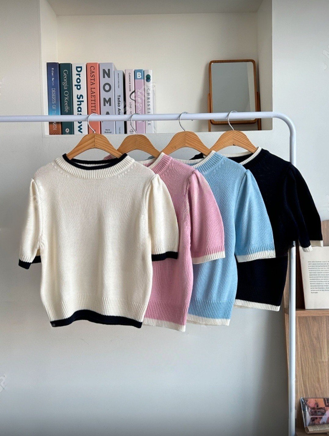 [ogniM Seoul] Áo len tay ngắn phong cách Hàn Quốc (Made in Korea)