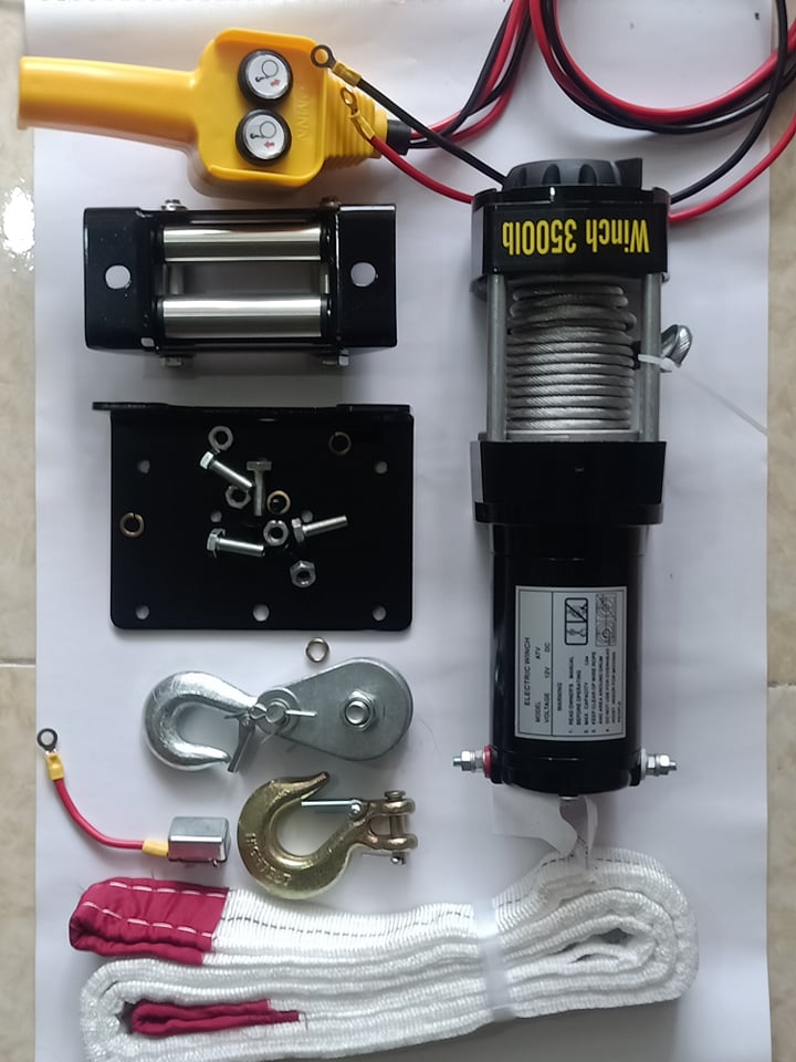 tời điện , tời điện 12v - 3500lbs