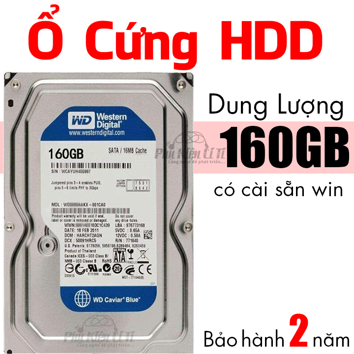 Ổ cứng HDD máy tính bàn WD 160 GB Cài sẵn hệ điều hành Bảo Hành 2 Năm