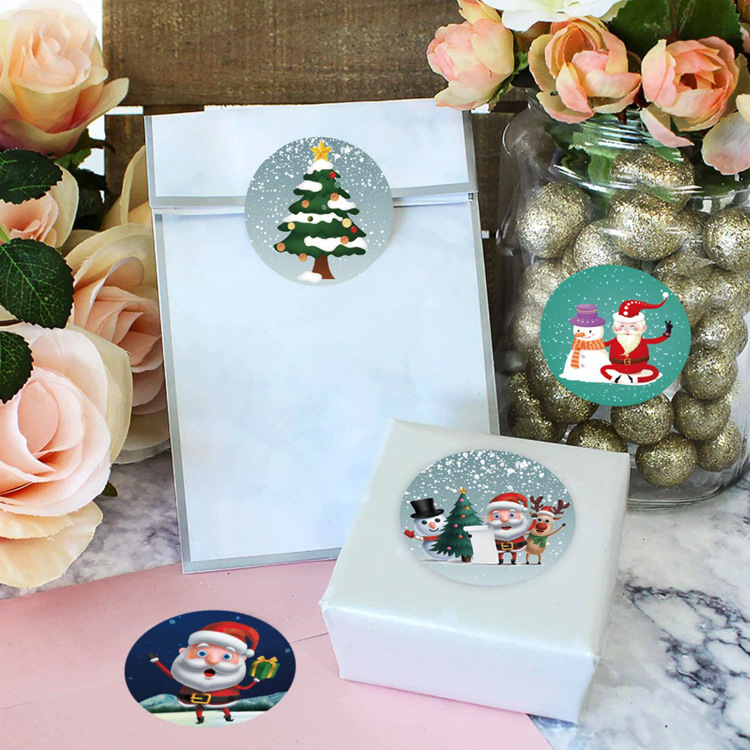 Cuộn 500 sticker giáng sinh, hình dán noel cute