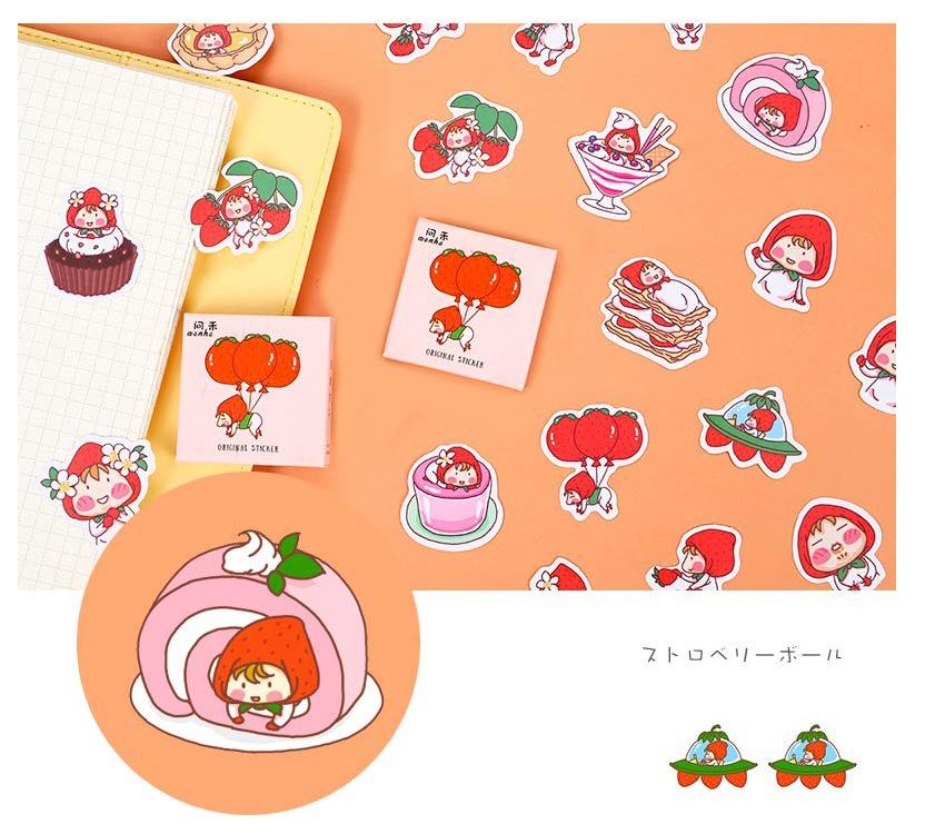 Bộ 45 Sticker Bé Dâu Tây Đáng Yêu E109