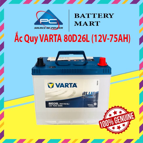 Bình Ắc Quy 12V-70AH, Ắc Quy VARTA 80D26L/R