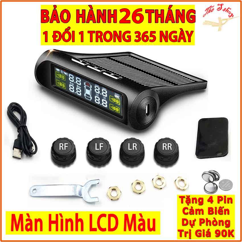 [TẶNG 4 PIN CẢM BIẾN] Cảm Biến Áp Suất lốp xe hơi TPMS cao cấp hệ thống 4 cảm biến - Không Dây - chạy bằng năng lượng mặt trời,1 đổi 1 trong vòng 30 ngày,bảo hành 12 tháng