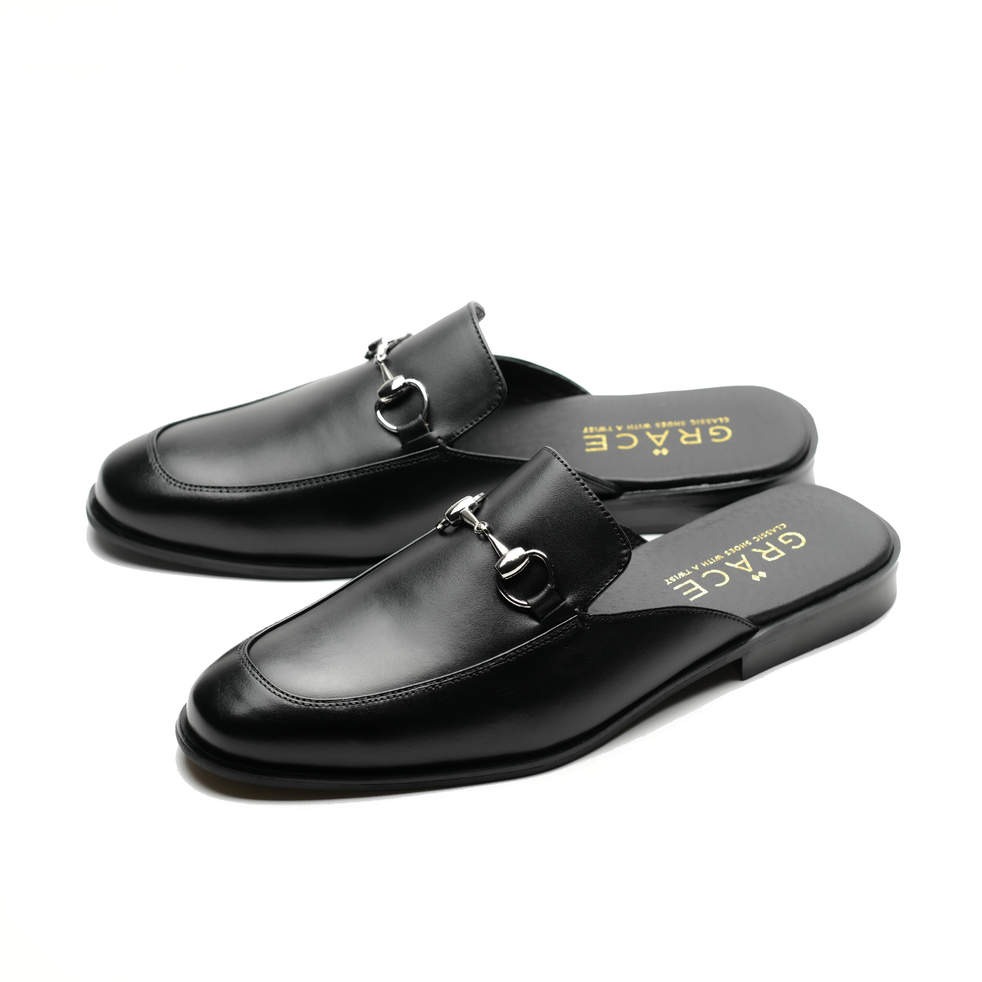 Grace Saigon - Horsebit Mule - Black