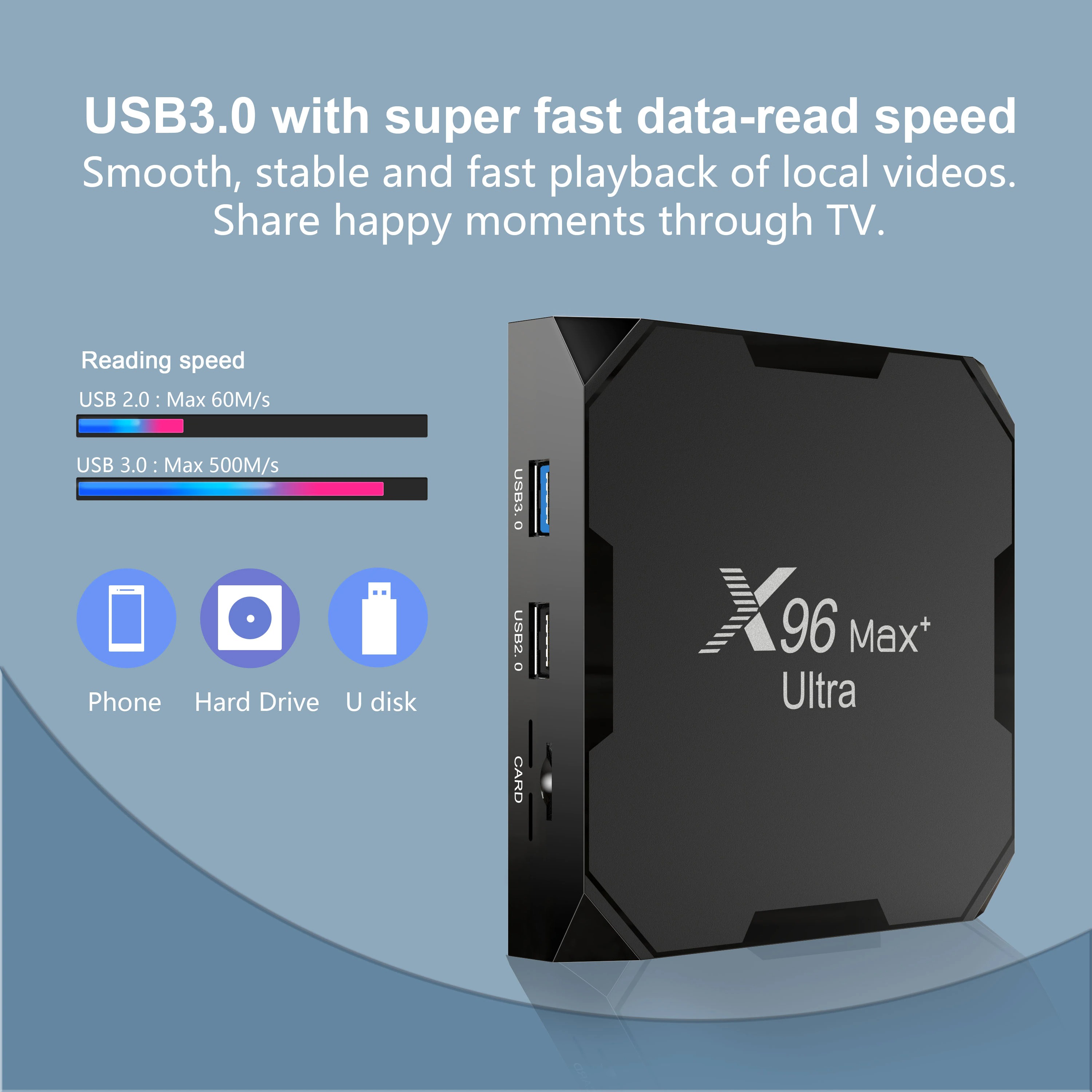 X96 Max plus ultra Android 11 điều khiển giọng nói tiếng việt kiêm bàn phím đèn nền S905X4 Ram 4G Rom 32G Wifi Kép Có Bluetooth Cài Sẵn Ứng Dụng Xem Phim Hd Và Truyền Hình Cáp