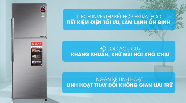 [TRẢ GÓP 0%] Tủ Lạnh Inverter Sharp SJ-X316E-DS (314L) (Giá áp dụng giao tại HN, HCM& các tỉnh liên hệ shop)