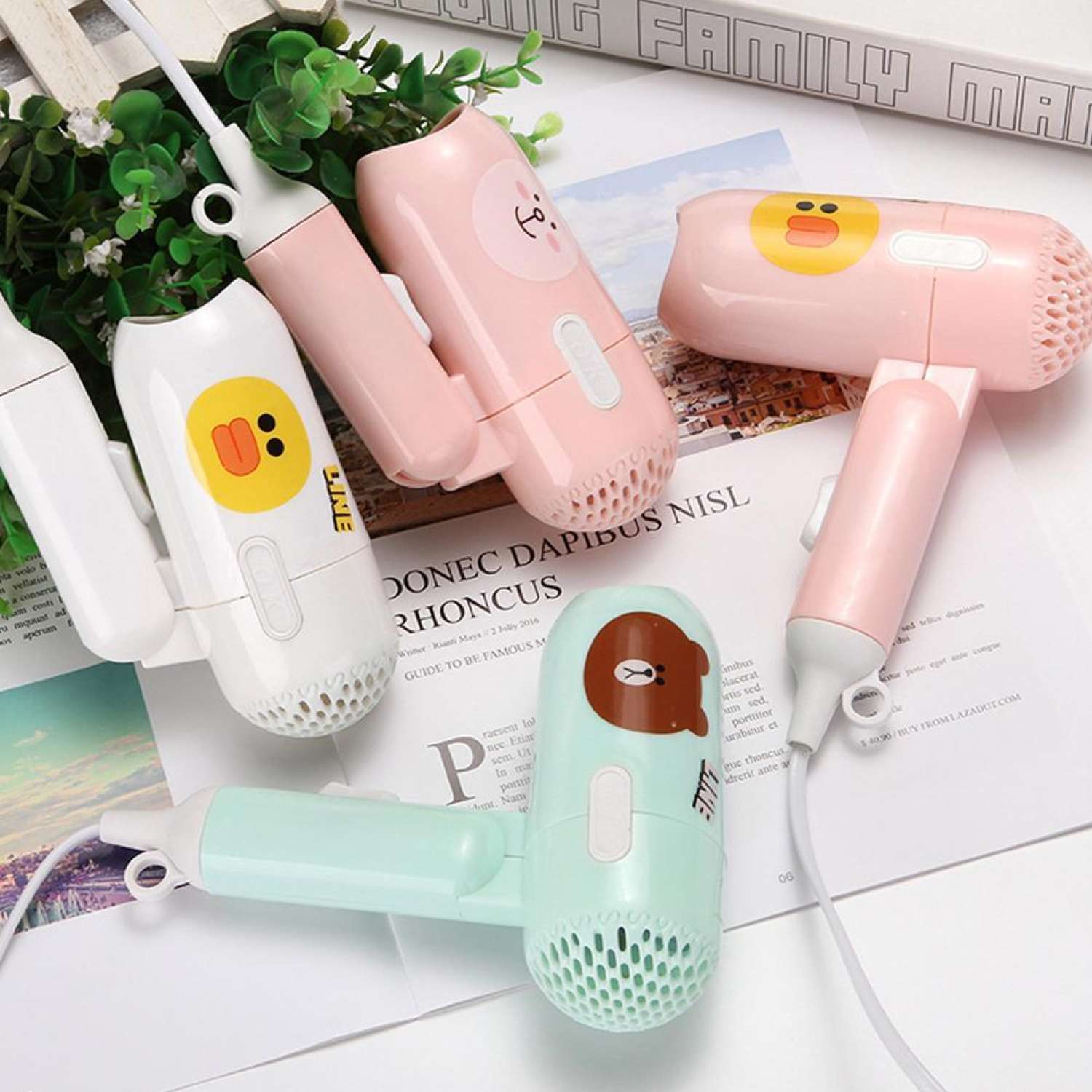 Máy Sấy Tóc Mini Hình Thú Gấp Gọn Dễ Thương