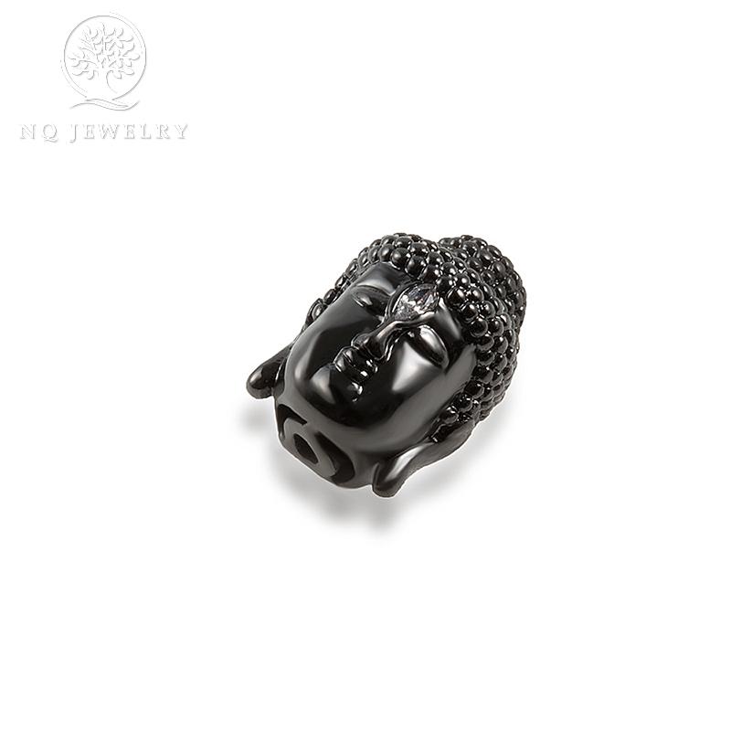 Charm bạc đầu phật xỏ ngang 13.7x9.8mm - nq jewelry