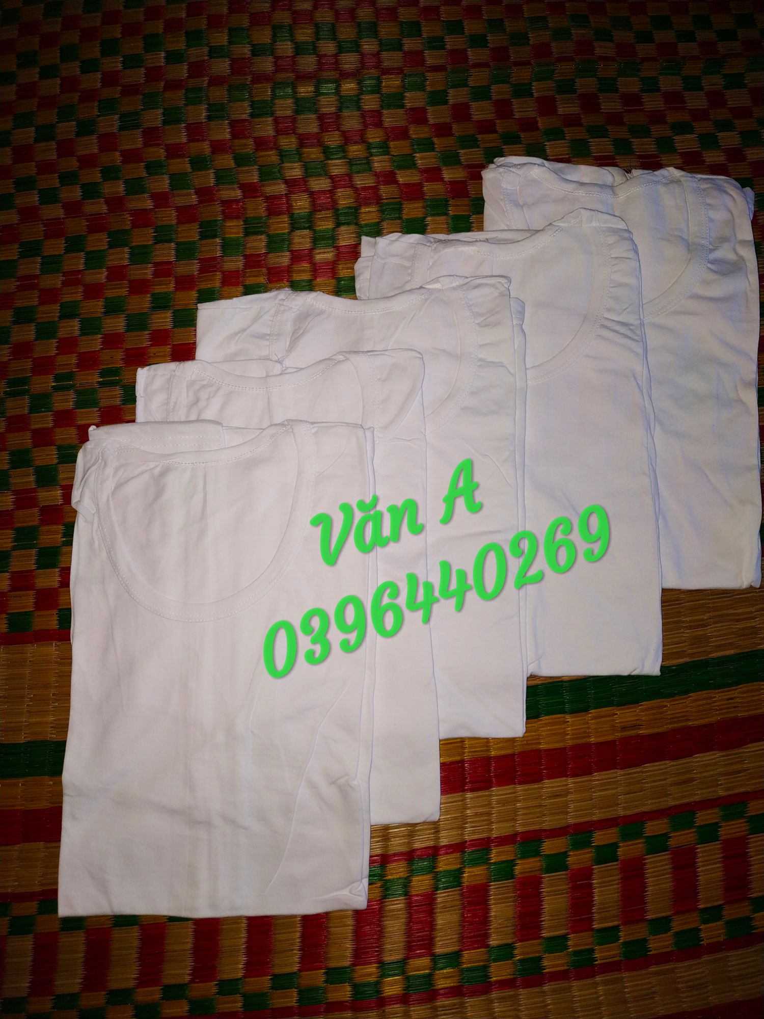 Combo 5 Áo trắng thun cổ tròn 100% cotton mềm