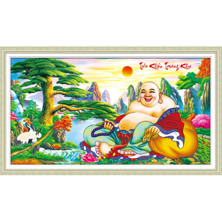 Tranh đính đá phật di lạc . kích thước: 1m5 x 85cm