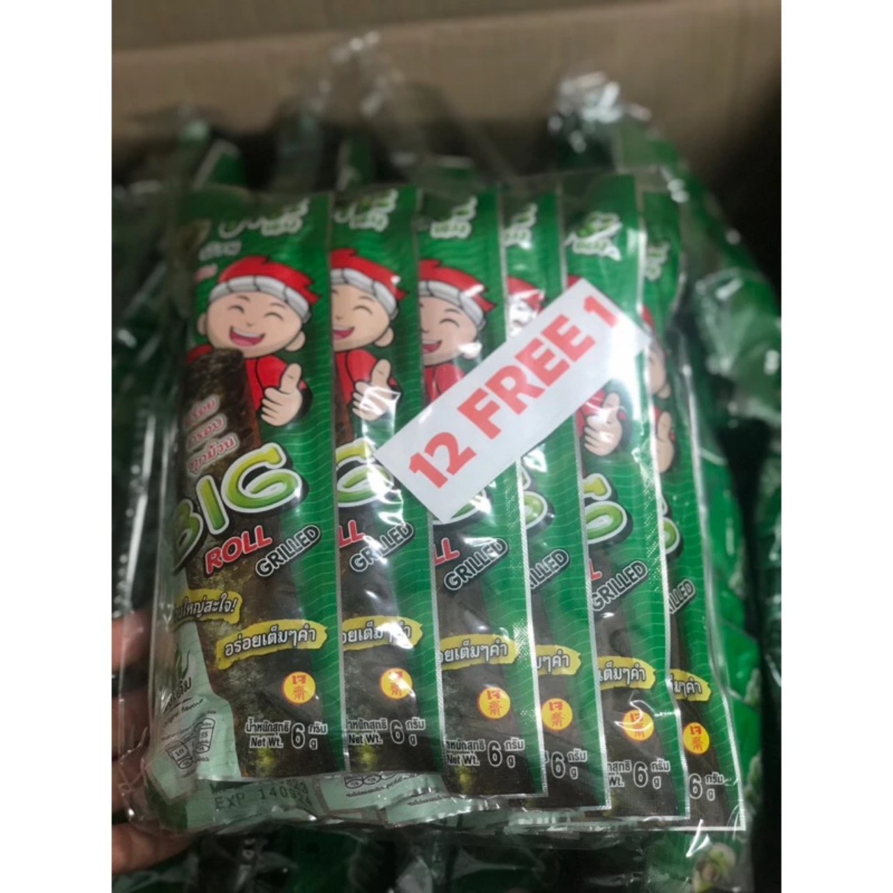 LỐC 12] Snack Rong Biển cuộn Big Roll Thái Lan