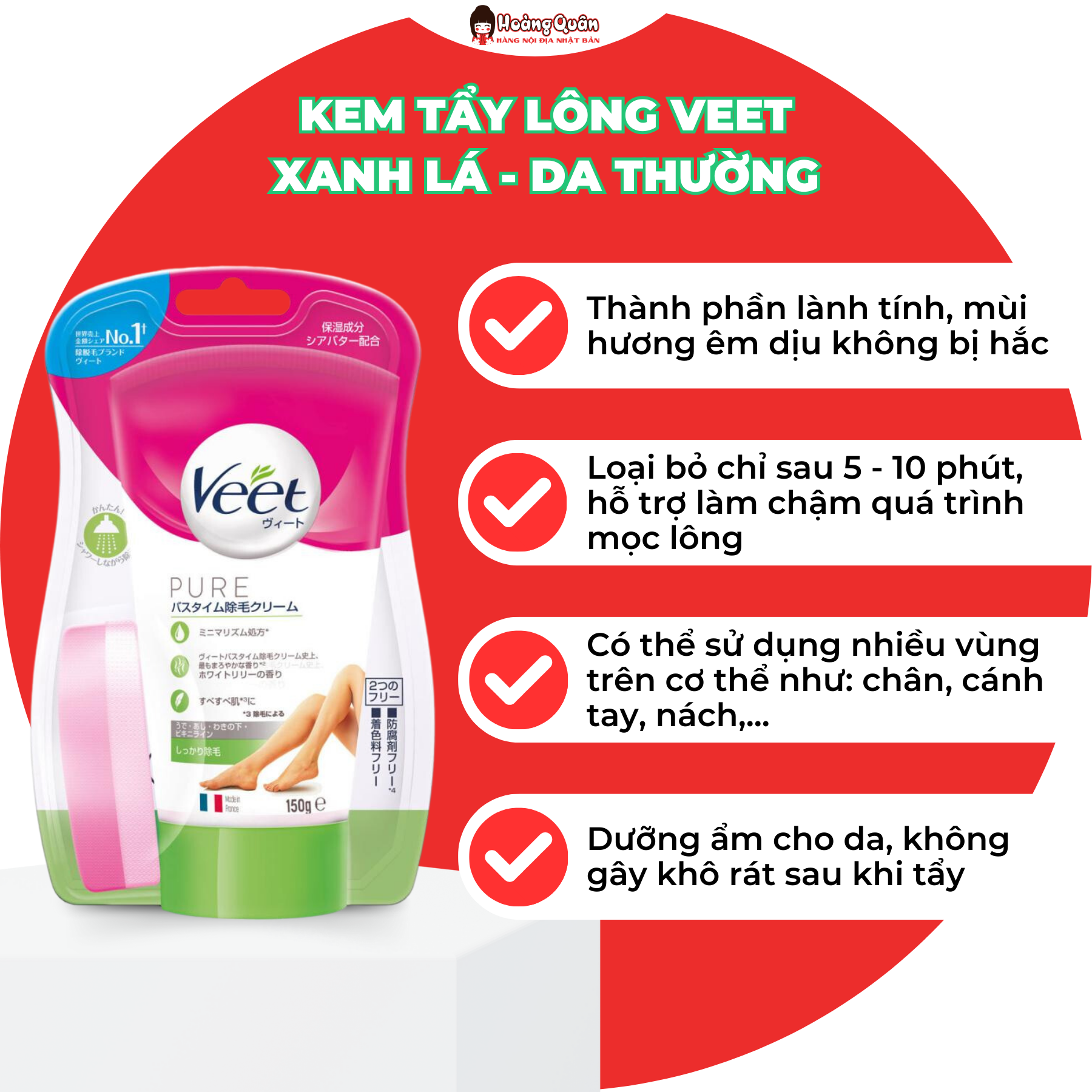 Kem Tẩy Lông Veet 150g Nhật Bản