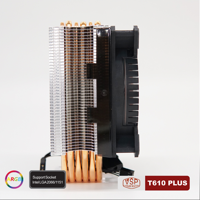 Quạt tản nhiệt CPU VSP Cooler Master T610Plus - LED RGB