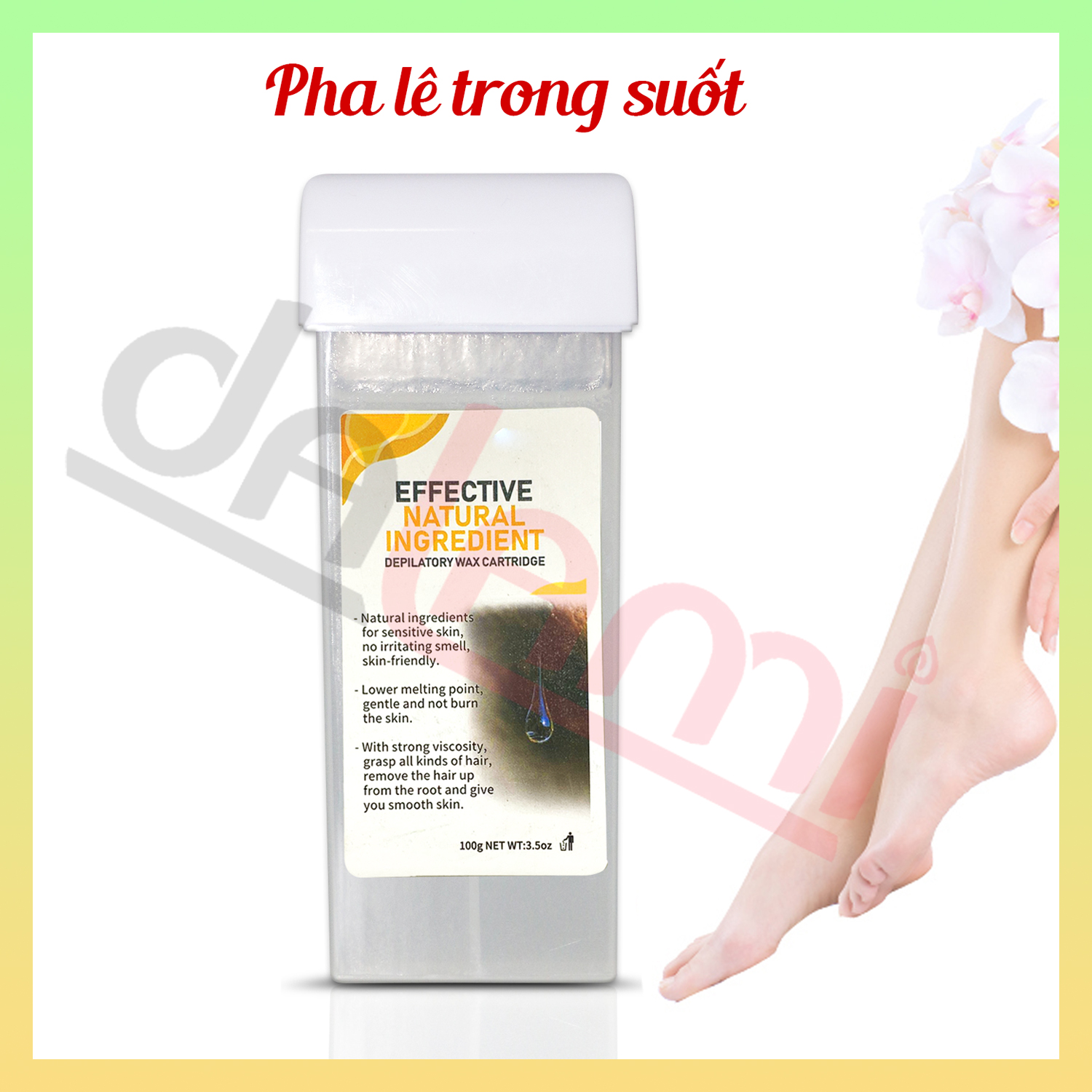 Gel Wax Lông Nóng Mật Ong / Pha Lê· dạng tuýp (100g) - Tẩy lông tận gốc, nhanh chóng, an toàn, hiệu quả - Phù hợp Tẩy wax lông tay, tẩy lông chân dài - Tặng kèm 5 miếng giấy wax