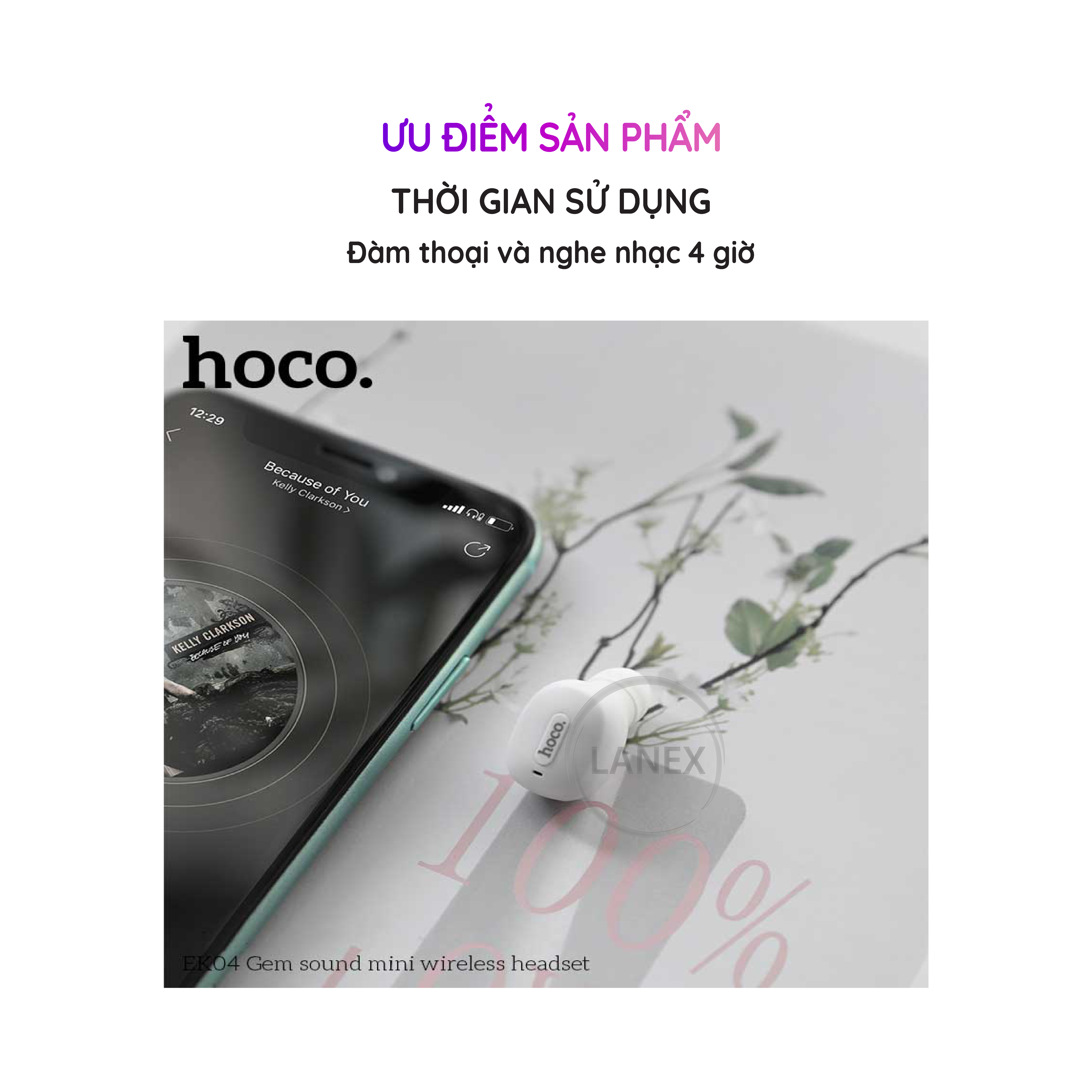 Tai Nghe Bluetooth Hoco Ek04 1 Bên V5.0 Có Mic