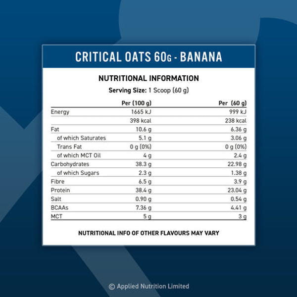 CRITICAL OATS PROTEIN PORRIDGE 3KG 50 SERVINGS